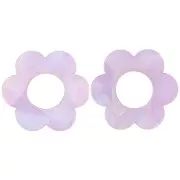 18mm Acetate Flower Pendant - Lilac Pearl x1