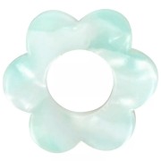 18mm Acetate Flower Pendant - Pale Green Pearl x1