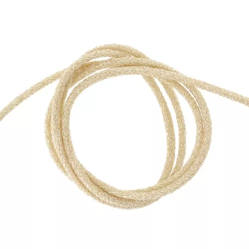 3.6mm Metallic stretch cord Mokuba - Light Gold golden x1m