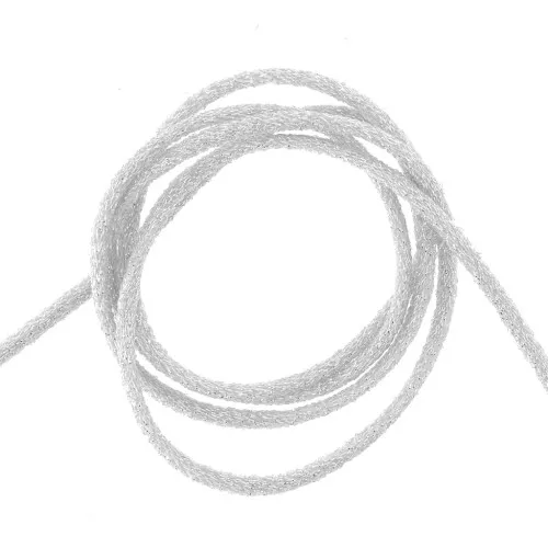 3.6mm Metallic stretch cord Mokuba - White silver x1m