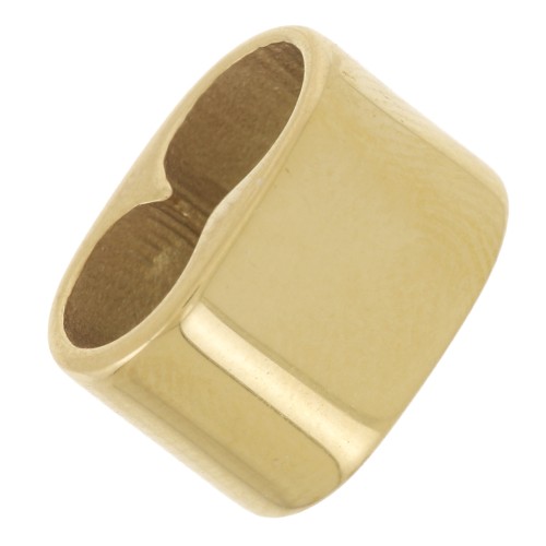 13x9mm 304L stainless steel Double slider bead for 5mm cords - Gold x1