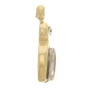 9.5x3.6mm Zirconium Oxide navette Charm - Gold-Plated 304 Stainless Steel x1