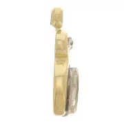 9.5x3.6mm Zirconium Oxide navette Charm - Gold-Plated 304 Stainless Steel x1