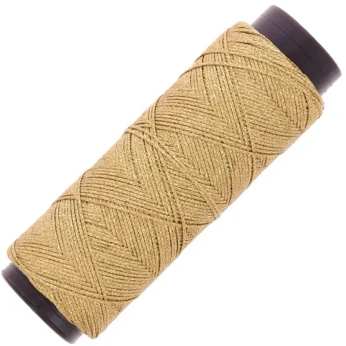 0.8mm Slam Cord flat waxed polyester thread for micro macramé - Gold x100m