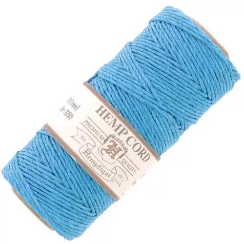 62 meter spool of Hemp 1.1mm Cord - Turquoise x1