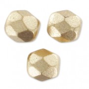 Fire Polished faceted round beads 4mm Gold Mat x50|raw }}