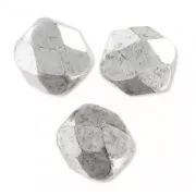 Facets 4 mm Jet Antique Silver x50