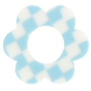 18mm acetate flower pendant - Light blue - White x1|raw }}