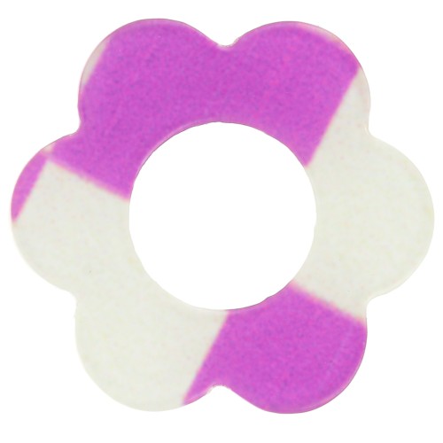 18mm acrylic flower pendant - Violet - White tiles x1