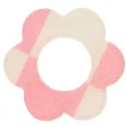 18mm acrylic flower pendant - Old rose - White x1