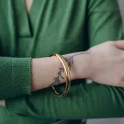 65mm 304L stainless steel smooth band bracelet - Gold x1