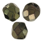 Fire Polished faceted round beads 4mm Jet Red Luster x50