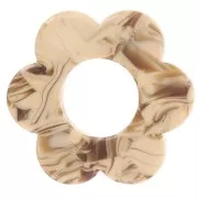 Caramel - Pendentif fleur 18 mm en acétate - Marbré Caramel - Marron foncé x1 Pendentif fleur 18 mm en acétate - Marbré Caramel - Marron foncé x1