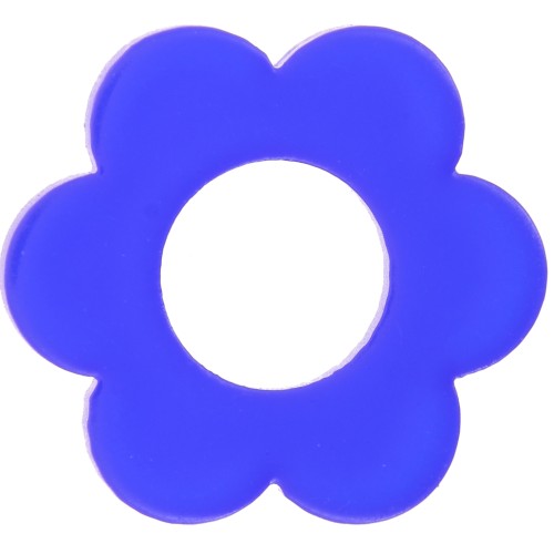 18mm clear acrylic flower pendant - Royal Blue x1