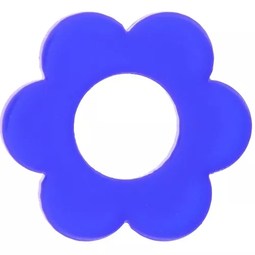 18mm clear acrylic flower pendant - Royal Blue x1