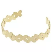 12x160mm Stainless Steel 304L Butterfly Bracelet - Adjustable - Gold x1