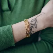 12x160mm Stainless Steel 304L Butterfly Bracelet - Adjustable - Gold x1