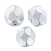 Fire Polished faceted round beads 6mm Silver Mat x25