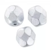 Fire Polished faceted round beads 6mm Silver Mat x25
