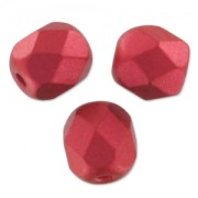 Fire Polished faceted round beads 6mm Red Metallic Mat x25|raw }}