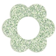 18mm acrylic flower pendant - Moss green glitter x1|raw }}