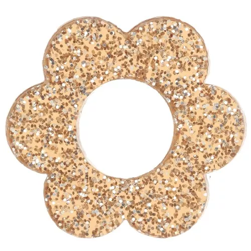 18mm acrylic flower pendant - Bronze glitter x1