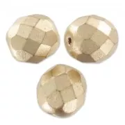 Fire Polished faceted round beads 8mm Gold Mat x20