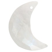 16x10 mm faceted half-moon gemstone pendant - Moonstone x1