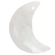 16x10 mm faceted half-moon gemstone pendant - Moonstone x1