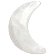 Faceted half-moon pendant, 20x14 mm, gemstone—Moonstone x1