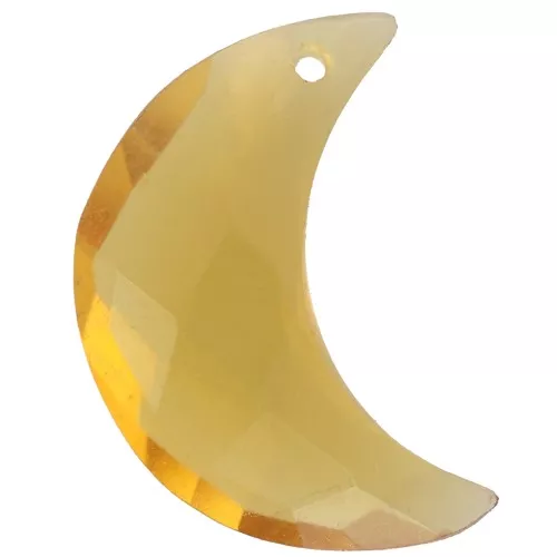 20x14mm faceted half-moon imitation gemstone pendant - Hydro Citrine x1