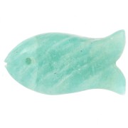 21x11mm gemstone Fish pendant - Amazonite x1|raw }}