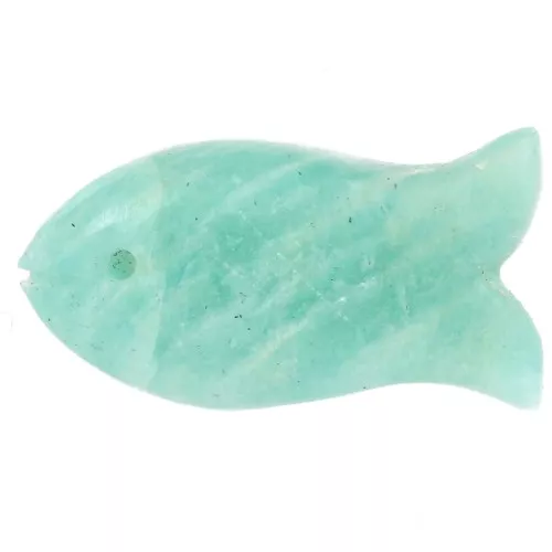 21x11mm gemstone Fish pendant - Amazonite x1