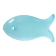 21x11mm gemstone Fish pendant - Blue Chalcedony x1|raw }}