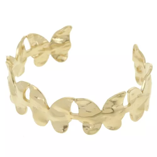 17x160mm Stainless steel 304L Adjustable butterfly bracelet - Gold x1