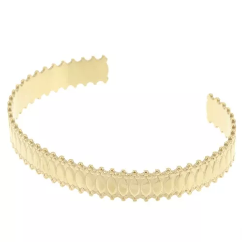 11x160mm Stainless Steel 304L Lace Effect Bangle - Adjustable - Gold x1
