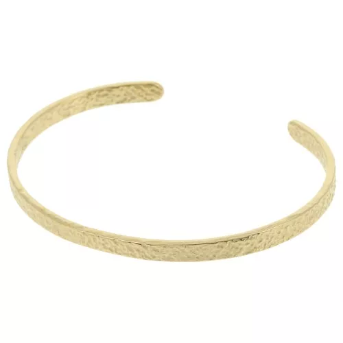 4.5x170mm 304L stainless steel Adjustable hammered bracelet - Gold x1