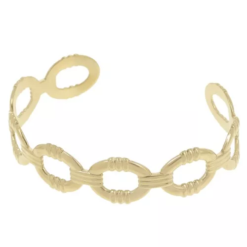 14.5x150mm Stainless steel 304L Bracelet oval rings - adjustable - Gold x1