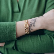 14.5x150mm Stainless steel 304L Bracelet oval rings - adjustable - Gold x1