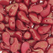 5x8mm 2 holes Czech glass beads Zoliduo® Left - Opaque Red Terracotta Red x20