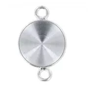 Stick-on setting PureCrystal 1122 10mm silver tone 2 loops