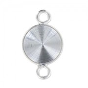 Stick-on setting PureCrystal 1122 8mm silver tone 2 loops|raw }}