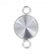 Stick-on setting PureCrystal 1122 8mm silver tone 2 loops