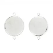 Eco spacer cabochon setting 18mm Silver tone