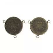 Eco spacer cabochon setting 3 rings 18mm bronze