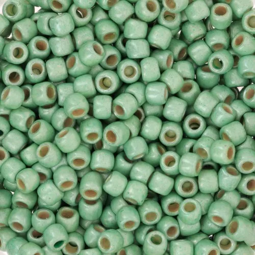 Seed beads Toho 8/0 TO8RPF570F - PF Mint Green Galvanized Frosted x8g
