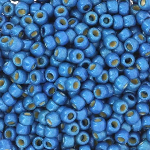 Seed beads Toho 8/0 TO8RPF583F - PF Caribbean Blue Mat Galvanized x8g