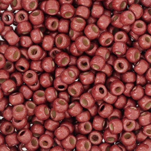 Seed beads Toho 8/0 TO8RPF564F - PF Brick Red Mat Galvanized x8g