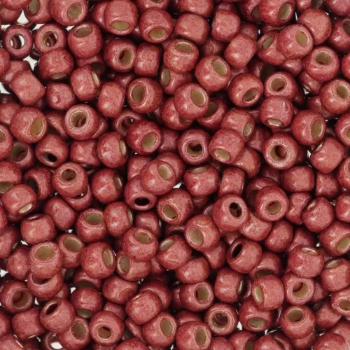 Seed beads Toho 8/0 TO8RPF564F - PF Brick Red Mat Galvanized x8g