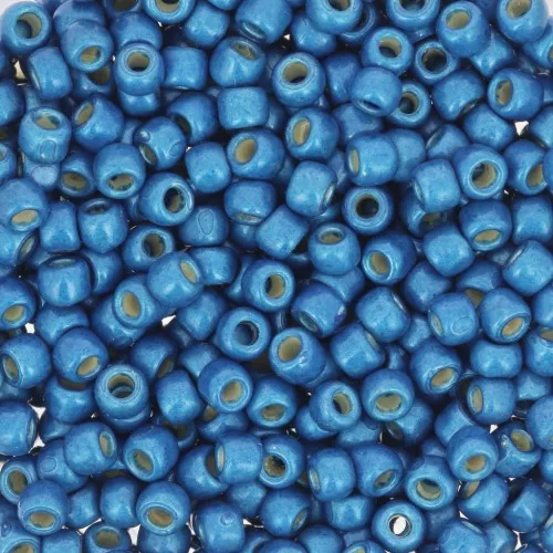Seed beads Toho 8/0 TO8RPF584F - PF Turkish Blue Mat Galvanized x8g